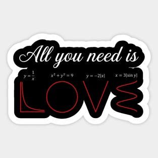 All You Need Is Love Math Lover Funny Sticker